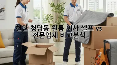 천안 청당동 원룸 이사, 셀프 vs 전문업체 비교분석!