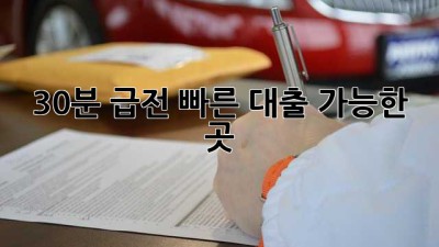 30분 급전? 빠른 대출 가능한 곳